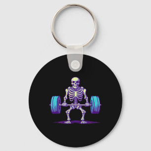 Halloween Workout Costume Funny Deadlift Skeleton Key Ring