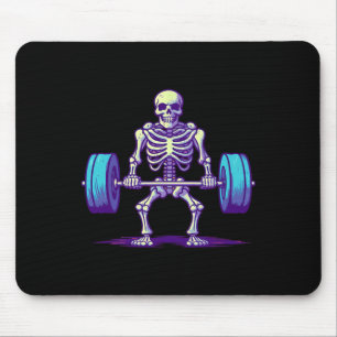 Halloween Workout Costume Funny Deadlift Skeleton Mouse Mat