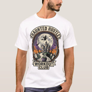 Halloween Workout Shirt Haunted Hustle Engraving A