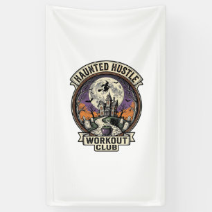 Halloween Workout Shirt Haunted Hustle Engraving A Banner
