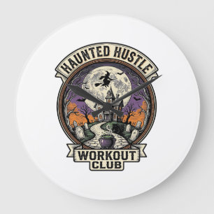 Halloween Workout Shirt Haunted Hustle Engraving A Large Clock