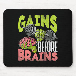 Halloween Workout Zombie Weightlifting Gains Befor Mouse Mat