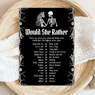 Halloween Would She Rather Bridal Shower Game Invitation