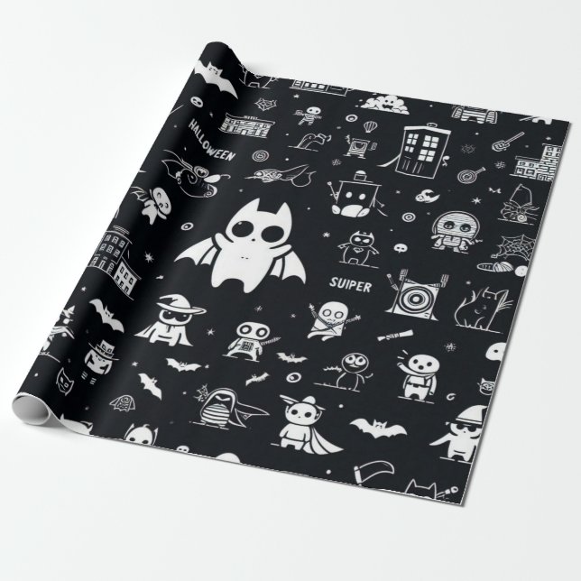 Halloween Wrapping Paper  (Unrolled)