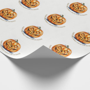 Halloween Wrapping Paper – Carved Pumpkin, Custom