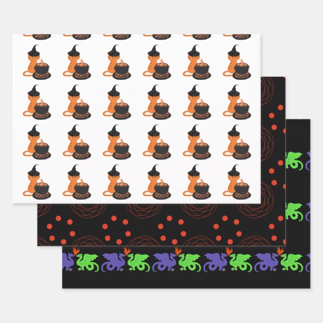 Halloween wrapping paper - mixed sheets (Set)