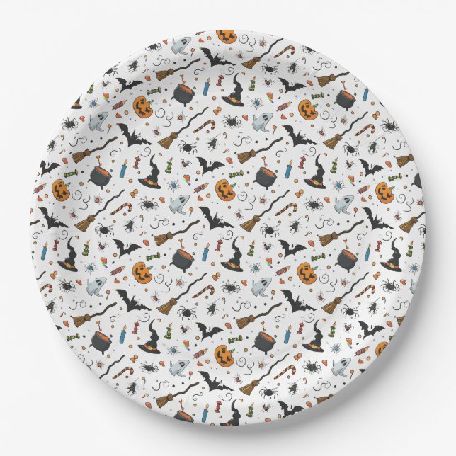 Halloween Wrapping Paper Plate (Front)