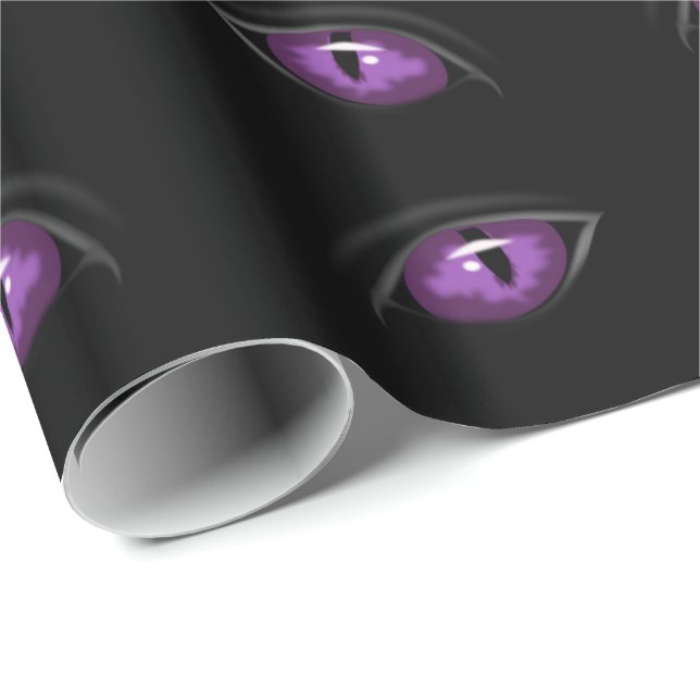 Halloween  Wrapping Paper, Purple Eyes Wrapping Paper (Roll Corner)