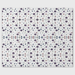 Halloween wrapping paper, purple pumpkin print, paper