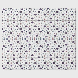 Halloween wrapping paper, purple pumpkin print, paper