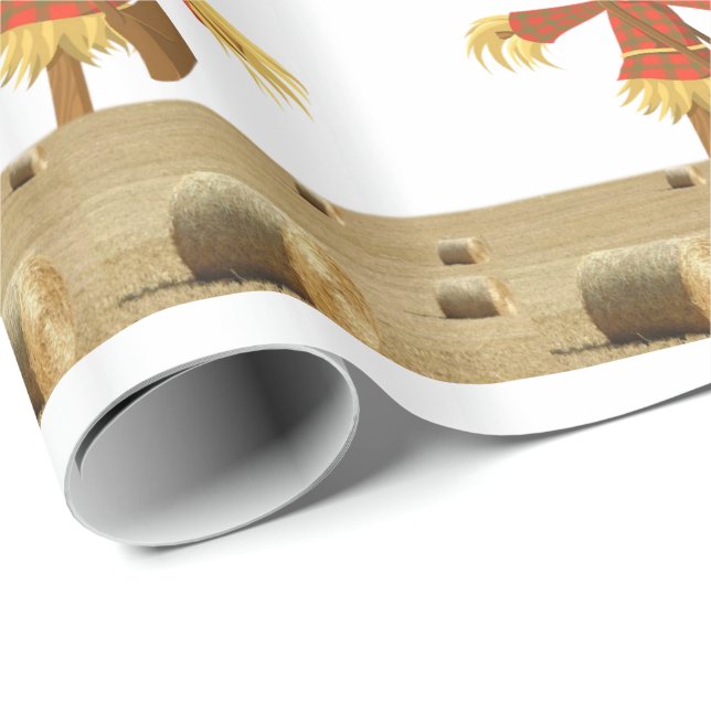 Halloween  Wrapping Paper, Scarecrow Paper (Roll Corner)