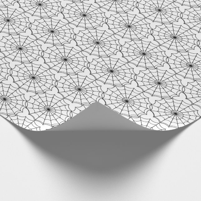 Halloween Wrapping Paper-Spider Webs Paper (Corner)