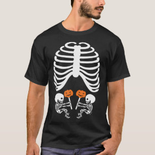 Halloween X Ray Pregnancy Expecting Twins T-Shirt