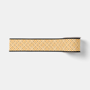 Halloween Yellow Black Plaid Ribbon with spiders Grosgrain Ribbon