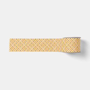 Halloween Yellow Black Plaid Ribbon with spiders Grosgrain Ribbon