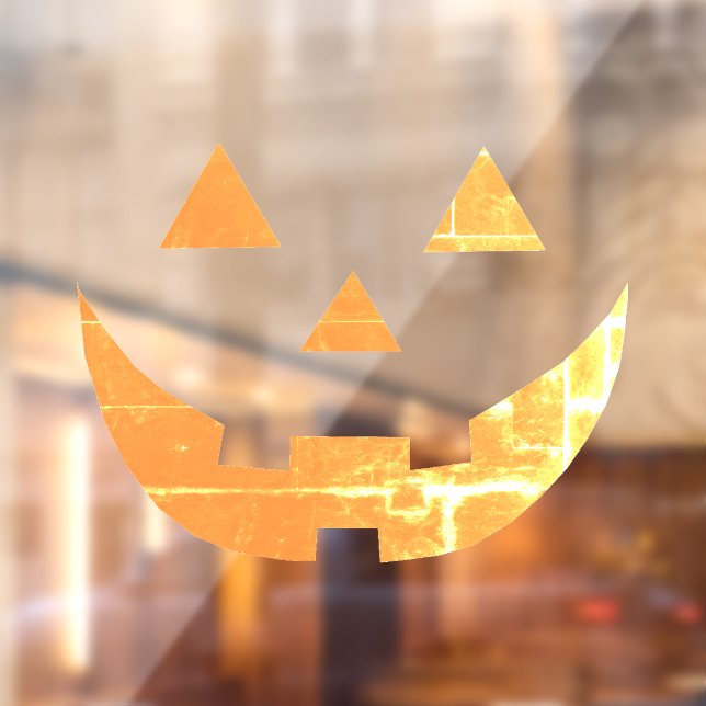 Halloween yellow Jack o lantern scary funny Window Cling (Sheet 2)