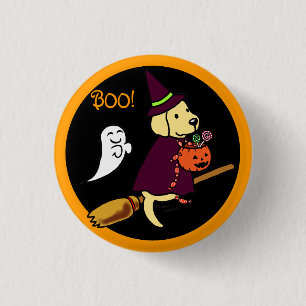 Halloween Yellow Labrador Cartoon 1 3 Cm Round Badge