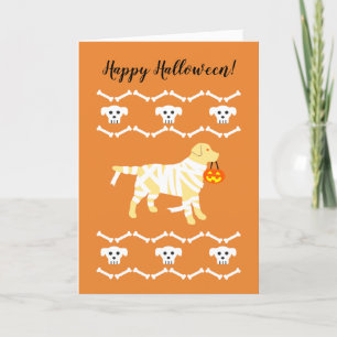 Halloween Yellow Labrador Mummy Card
