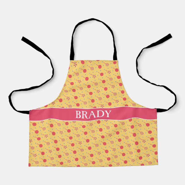 Halloween Yellow Orange Minimal Pattern Apron (Front)