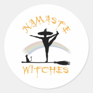 Halloween Yoga Lgbt Pride - Namaste Witches _1 Classic Round Sticker