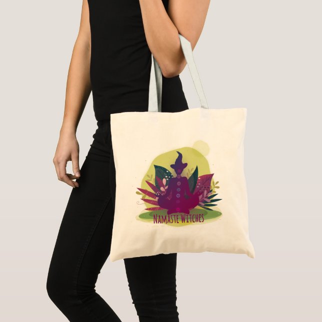 Halloween Yoga Namaste Witches Tote Bag (Front (Product))