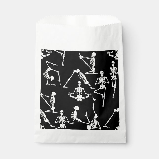 halloween yoga skeletons black favour bags (Front)