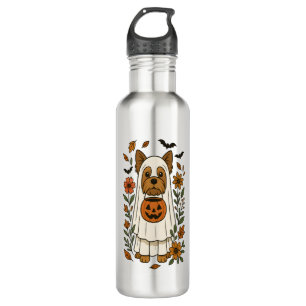 Halloween Yorkshire Terrier Flowers Halloween 710 Ml Water Bottle
