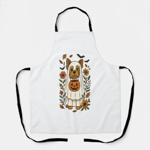Halloween Yorkshire Terrier Flowers Halloween Apron
