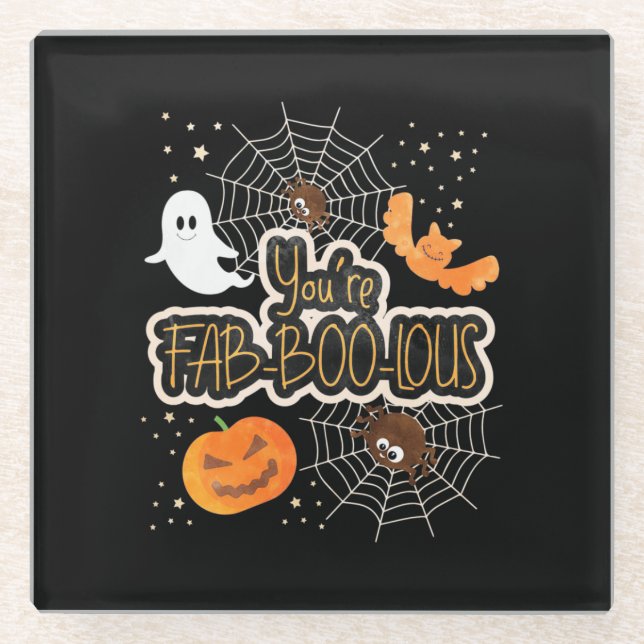 Halloween You Are Fabboolous Glass Coaster (Front)