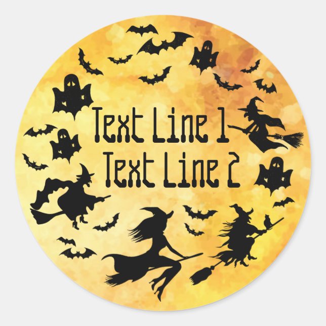 Halloween Your Text Personalised Classic Round Sticker (Front)
