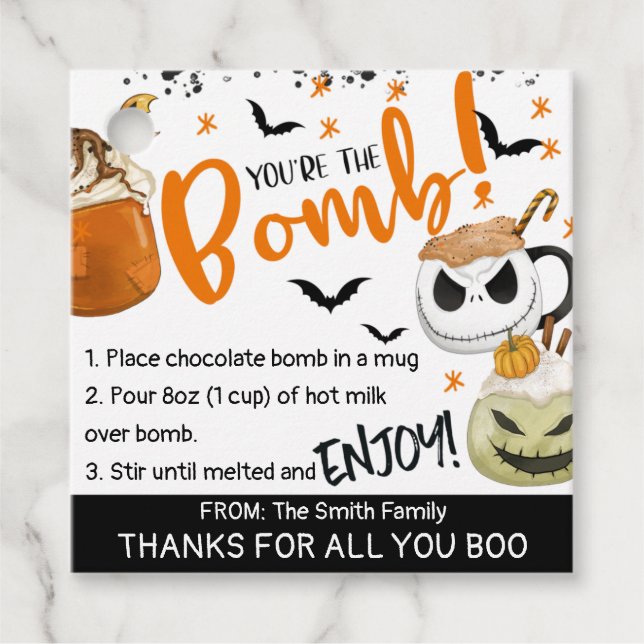 Halloween You're The Bomb Hot Chocolate Gift Tag (Front)