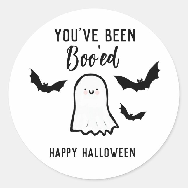 Halloween You've Been Booed  Classic Round Sticker (Front)