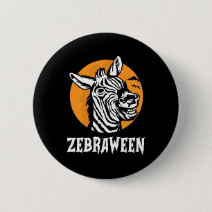 Halloween Zebra 6 Cm Round Badge