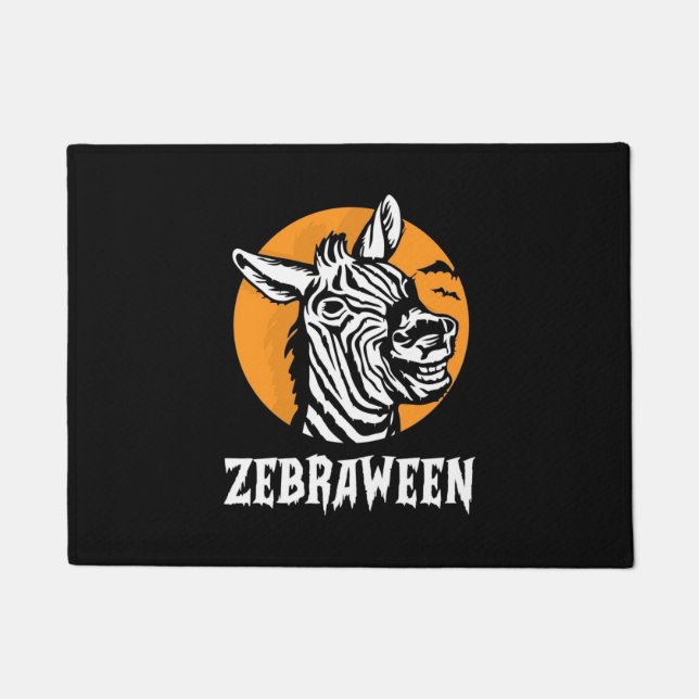 Halloween Zebra Doormat (Front)