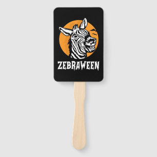 Halloween Zebra Hand Fan