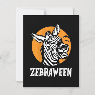 Halloween Zebra Thank You Card