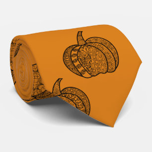 Halloween Zentangle® inspired pumpkins Autumn Tie