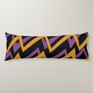 Halloween Zig Zags Orange Purple Body Cushion
