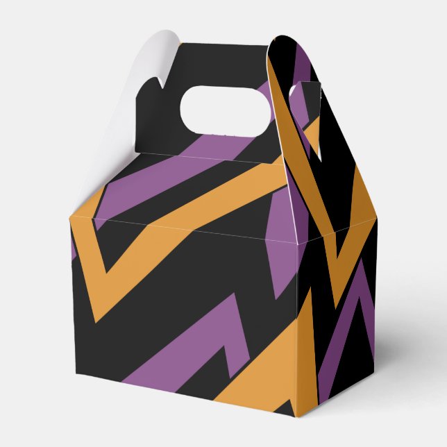 Halloween Zig Zags Orange Purple  Favour Box (Front Side)