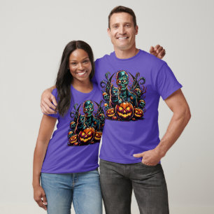 Halloween Zombie and Cat T-Shirt