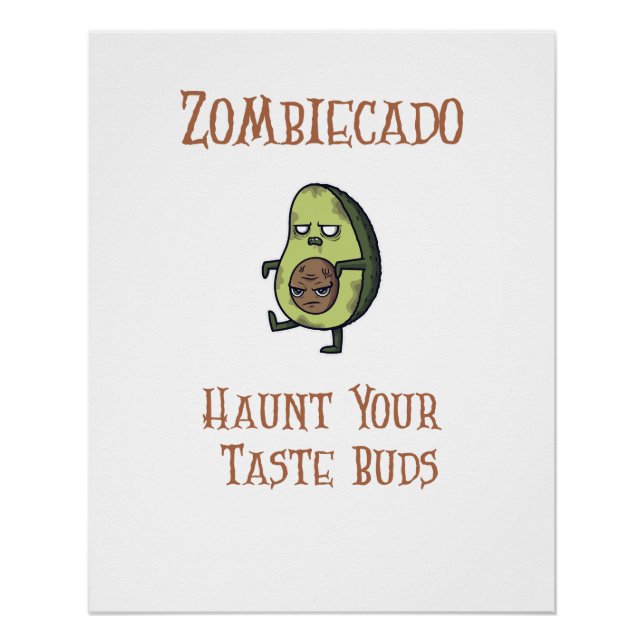 Halloween Zombie Avocado Poster (Front)