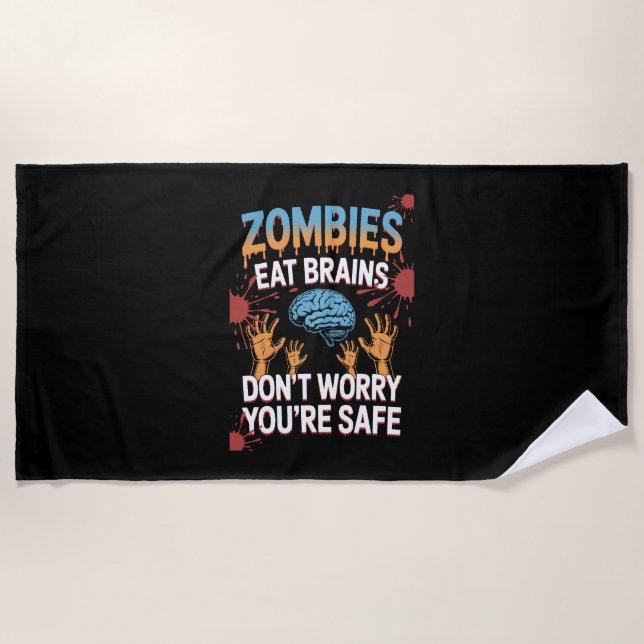 Halloween Zombie Beach Towel (Front)