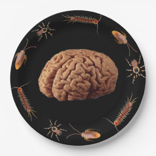 Halloween Zombie Brains For Dinner Paper Plate