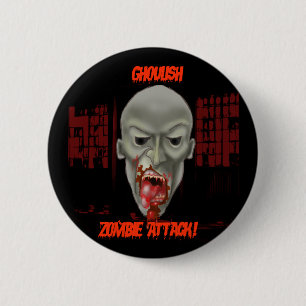Halloween Zombie Button! 6 Cm Round Badge
