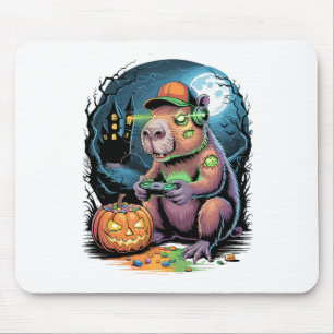 Halloween Zombie Capyra Gamer Haunted Castle Video Mouse Mat