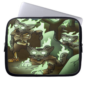 Halloween Zombie Cats Laptop Sleeve