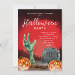 Halloween Zombie Cemetery Party Invitation<br><div class="desc">Invite your friends to join you for a scare (if they dare) at a Halloween Party. This invitation is perfect for a Halloween costume party or for a halloween themed birthday party for older kids,  teens,  or adults. Easily customise the text with the online editor.</div>