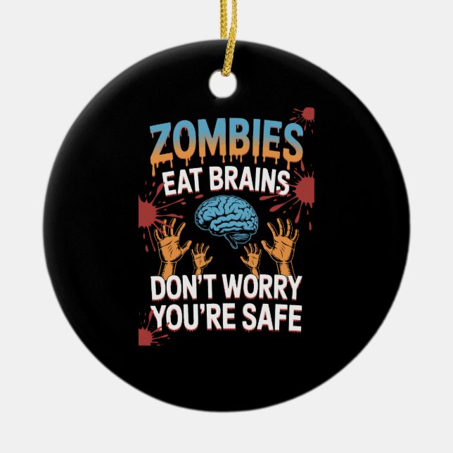 Halloween Zombie Ceramic Tree Decoration (Front)