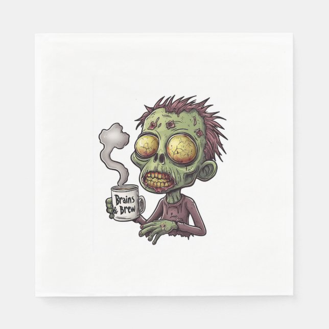 Halloween Zombie Coffee Time Napkin (Front)