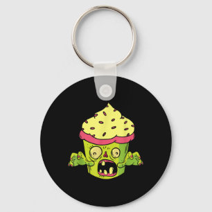 Halloween Zombie Cupcake Muffin Monster Foodie Key Ring